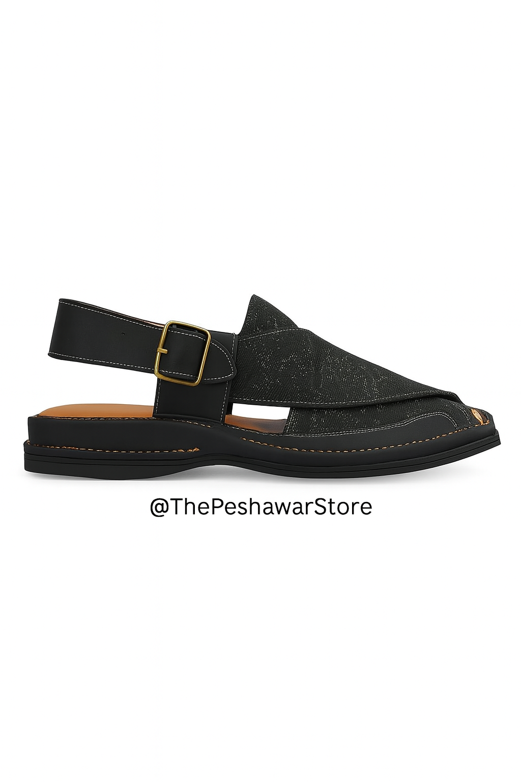 Premium Peshawari Chappal - Black