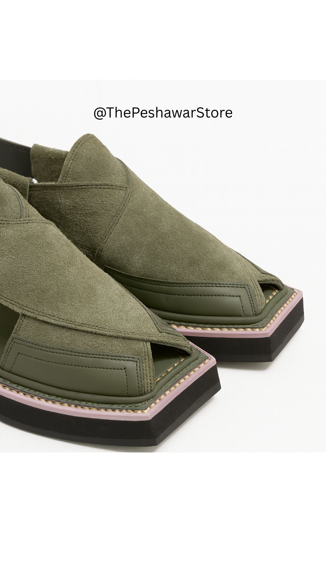 Kaptaan Suede Chappal - Green