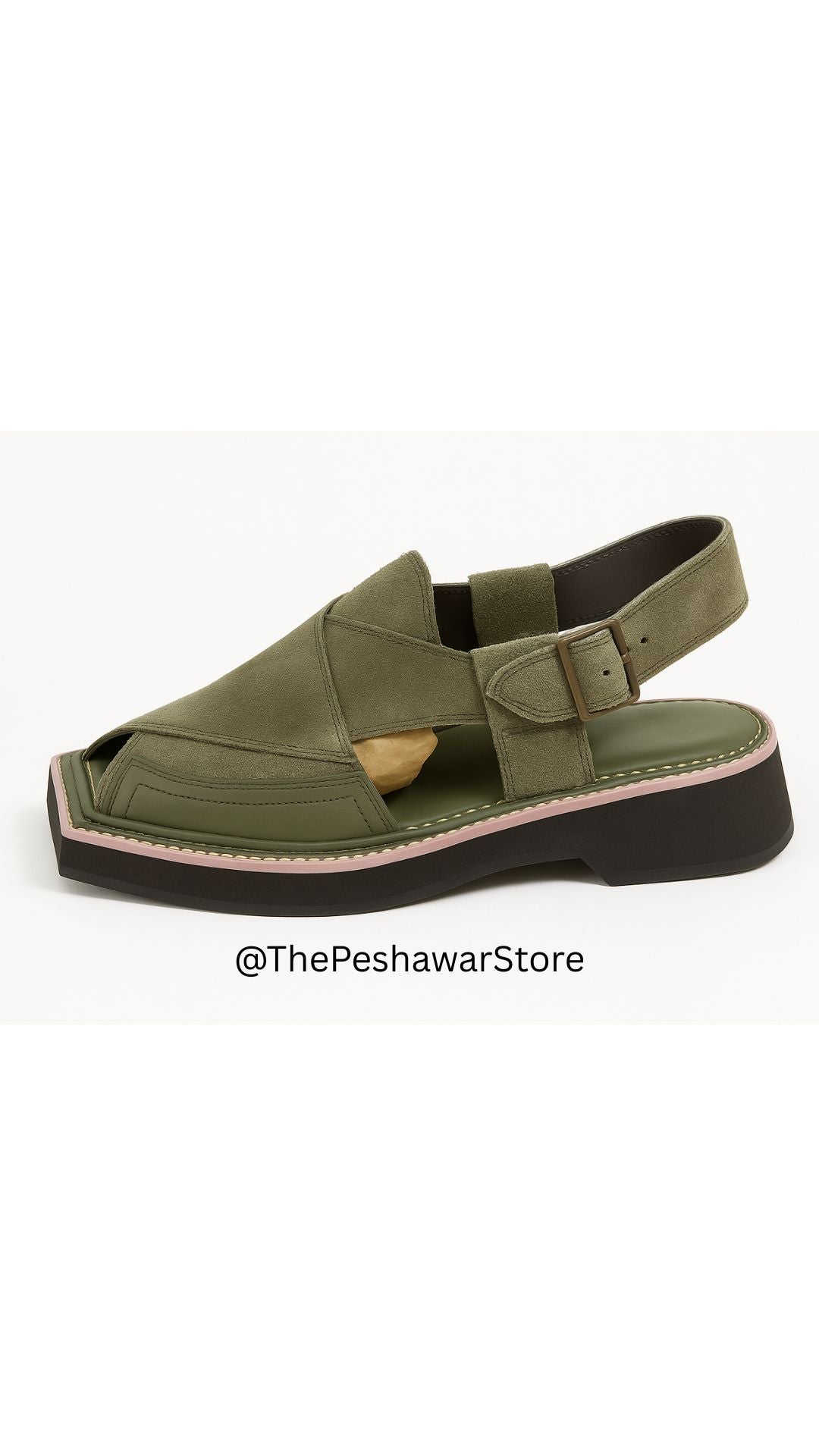 Kaptaan Suede Chappal - Green