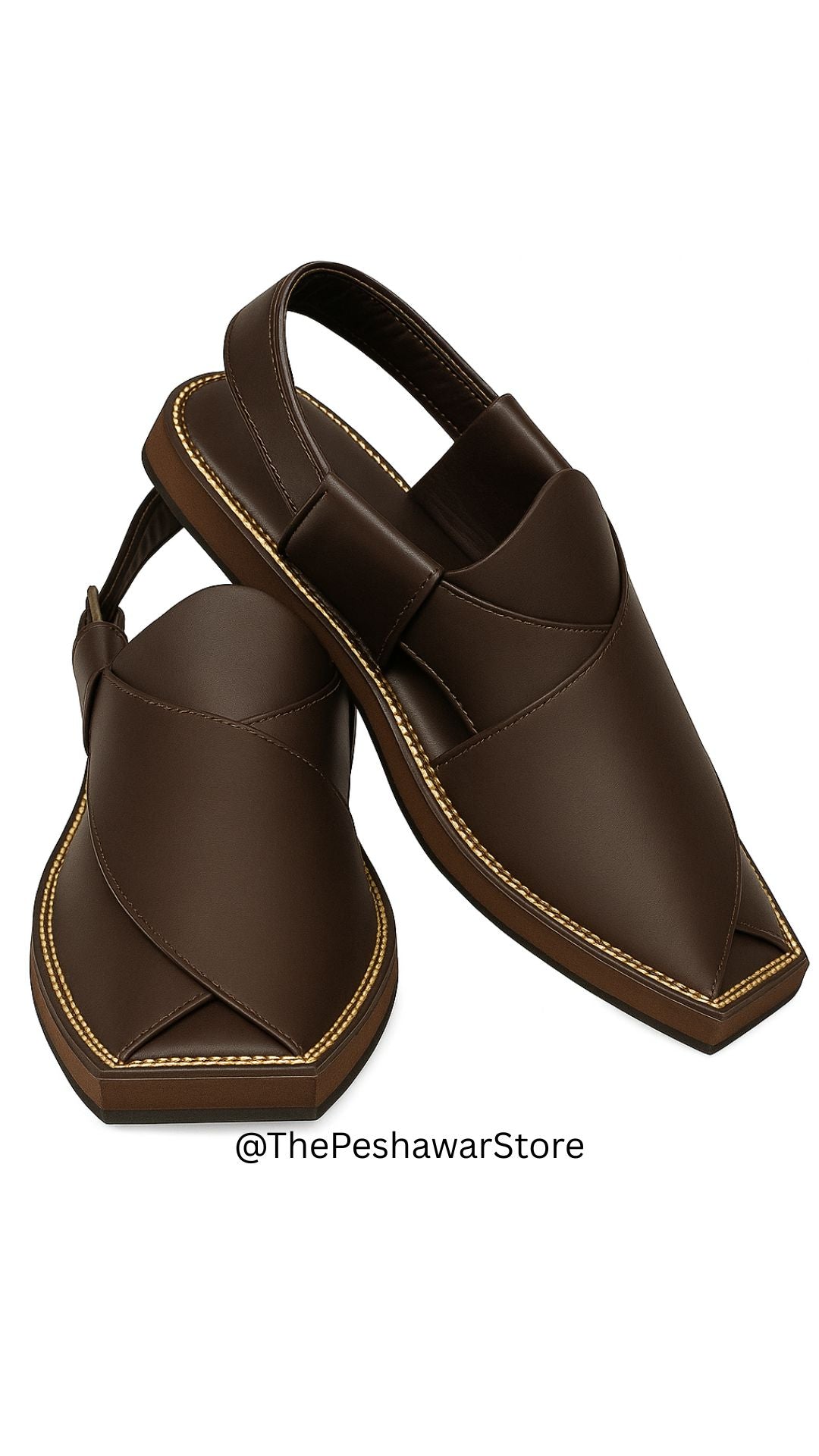 Kaptaan Chappal - Dark Brown Premium