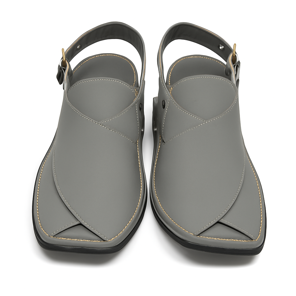 Premium Peshawari Chappal - Grey