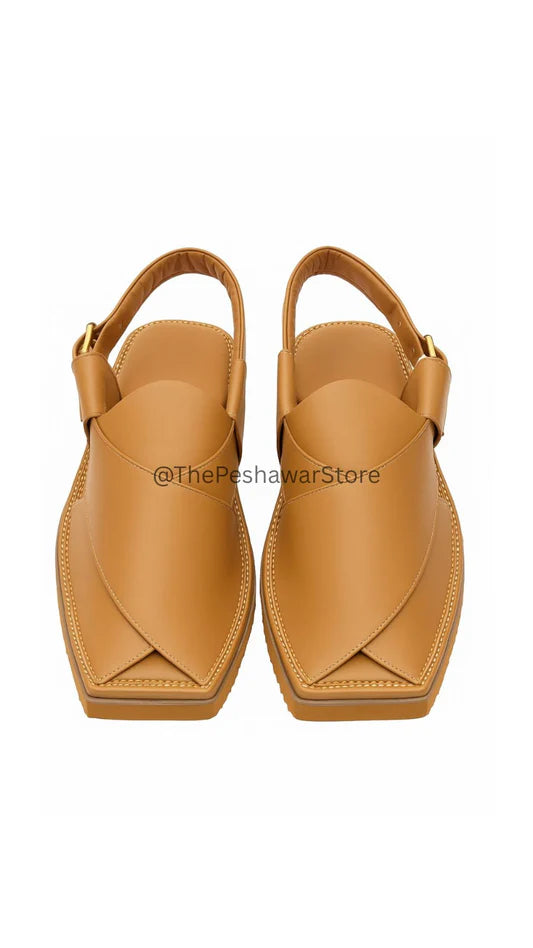 Kaptaan Chappal - Caramel Premium