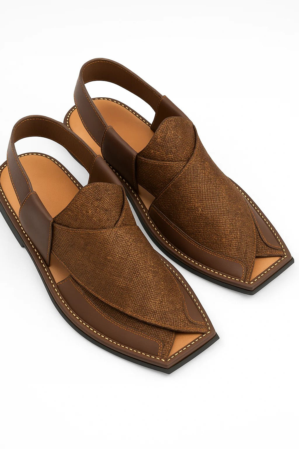 Premium Peshawari Chappal - Brown