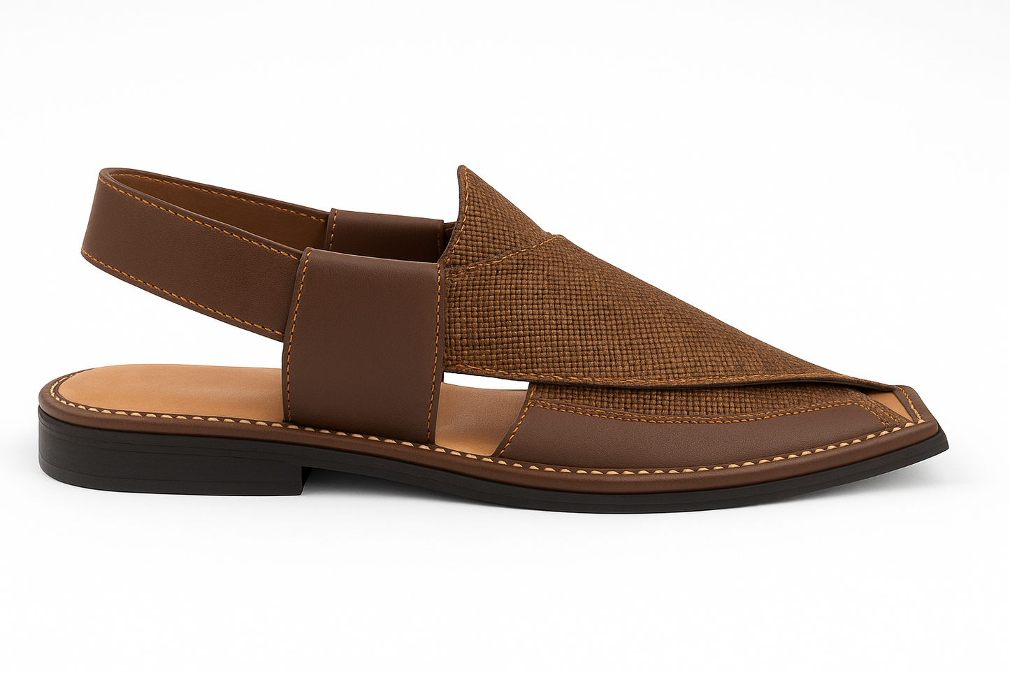 Premium Peshawari Chappal - Brown