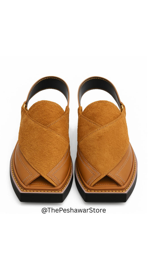 Kaptaan Suede Chappal - Rust Brown