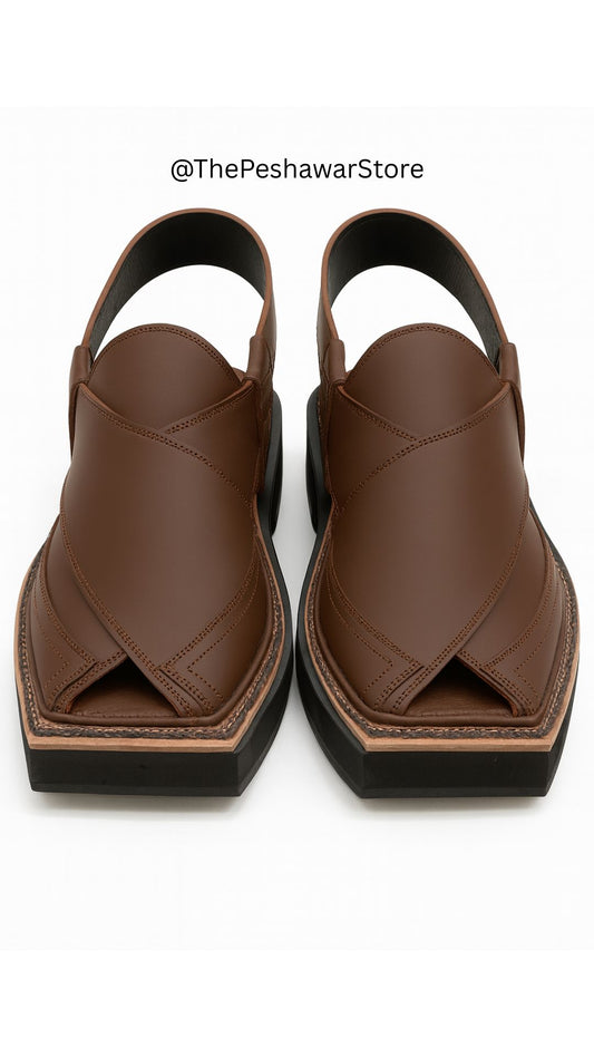 Kaptaan Chappal - Brown Premium