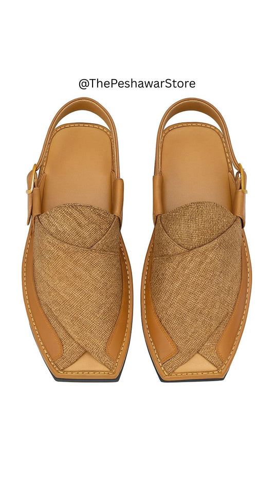 Premium Peshawari Chappal - Caramel