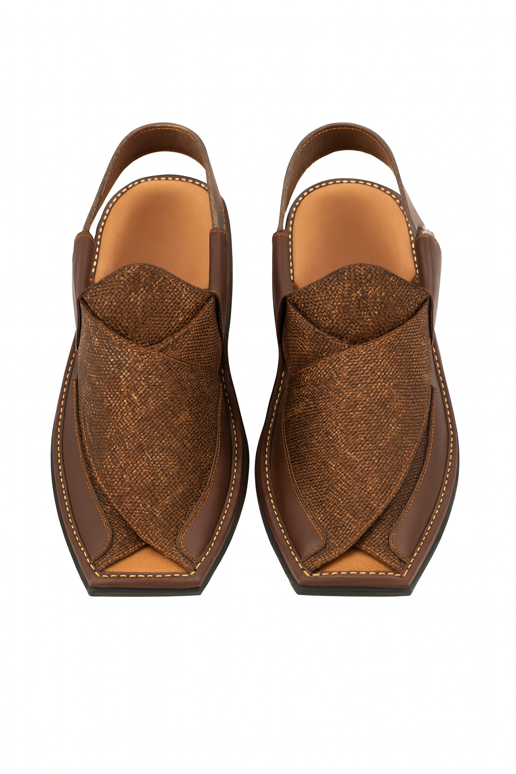Premium Peshawari Chappal - Brown