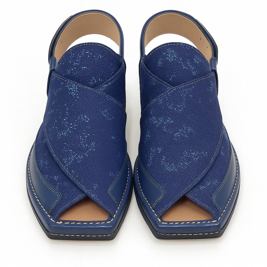Premium Peshawari Chappal - Blue