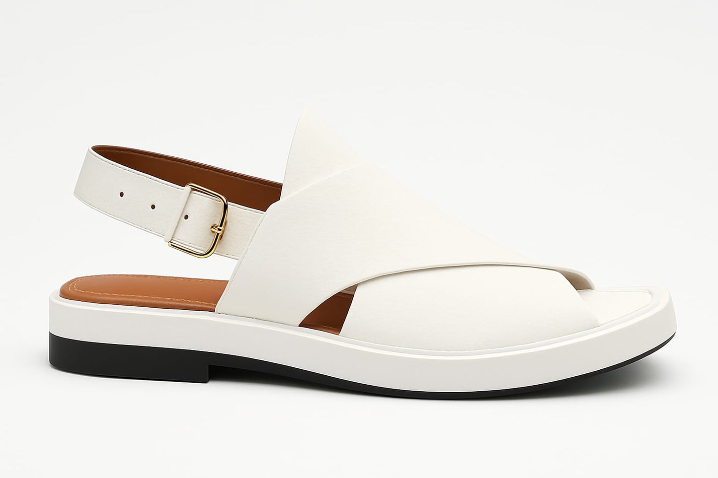 Kaptaan Chappal - White Premium
