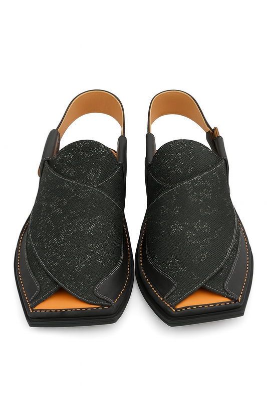 Premium Peshawari Chappal - Black