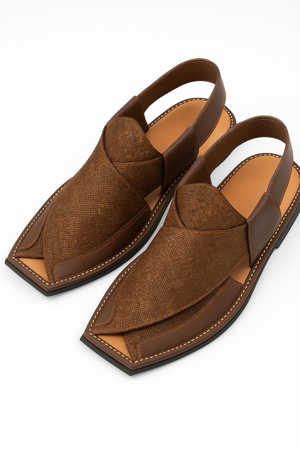 Premium Peshawari Chappal - Brown