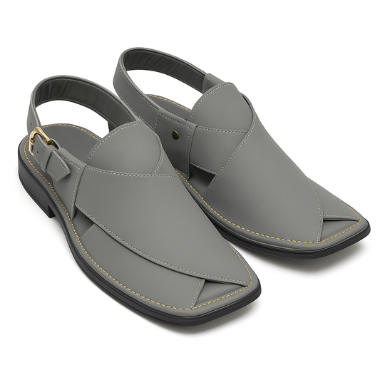 Premium Peshawari Chappal - Grey
